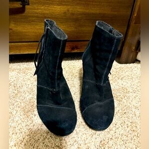 TOMS Suede Bootie Wedges